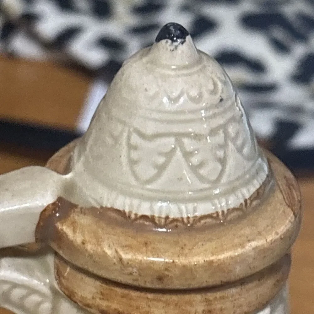 Vintage 1970’s Beer Stein Ceramic Salt Shaker Japan W/Stoppers